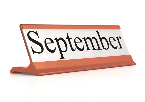 September word op tabel tag geïsoleerd — Stockfoto