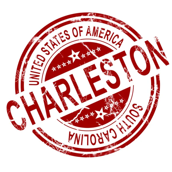 Charleston, South Carolina stempel z białym tłem — Zdjęcie stockowe