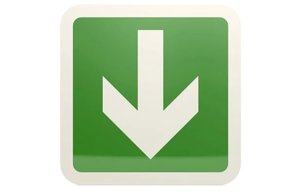 Green down arrow sign — Stock Photo, Image