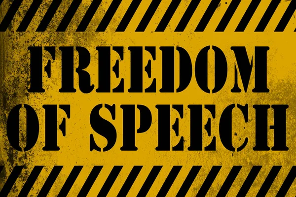 Freedom of speech sign yellow with stripes — Stock Photo, Image