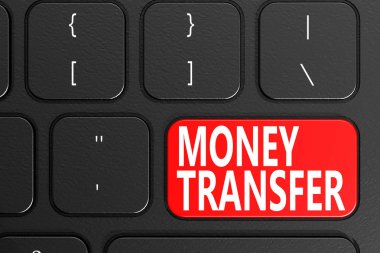 Para transferi üzerinde siyah klavye