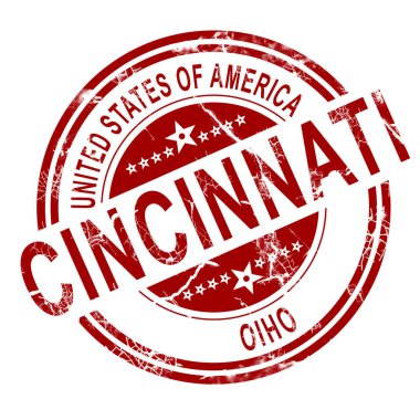 Beyaz arka plan ile Cincinnati Ohio damgası