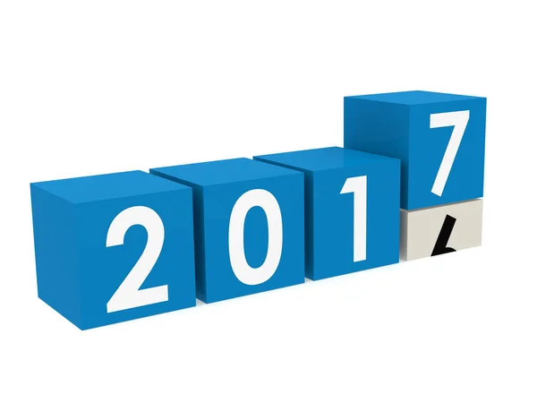 Новый год 2017 Блоки в синем — стоковое фото