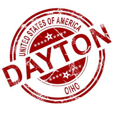 Beyaz arka plan ile Dayton Ohio damgası