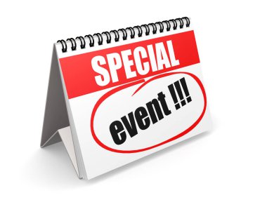 Kırmızı ve beyaz takvimdeki özel olay 