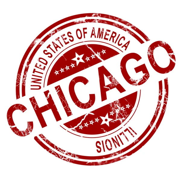 Chicago razítko s bílým pozadím — Stock fotografie