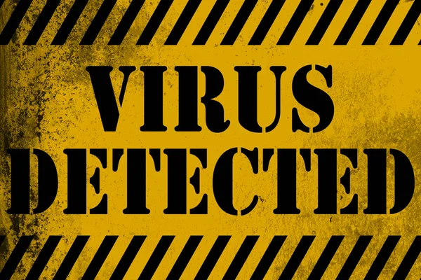 Virus har upptäckts tecken gul med ränder — Stockfoto