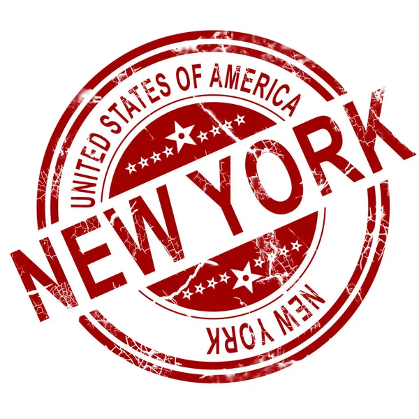 New York razítko s bílým pozadím — Stock fotografie