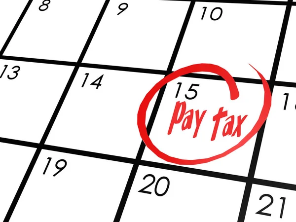 Palavra de imposto sobre o salário no calendário — Fotografia de Stock
