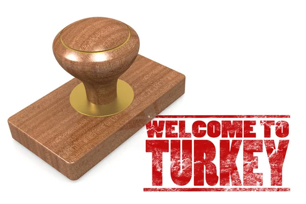 Cap karet merah dengan selamat datang ke Turki — Stok Foto