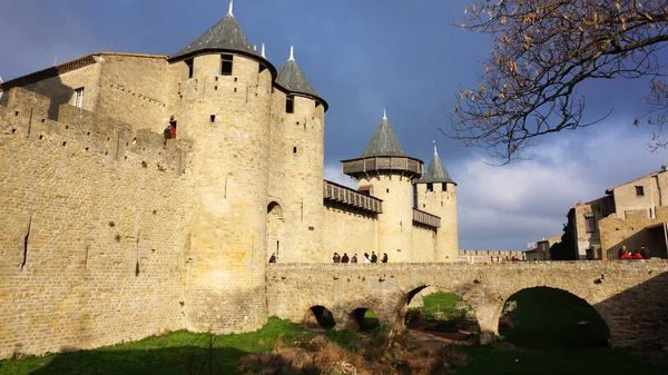 Middeleeuws kasteel van Carcassonne, Frankrijk — Stockfoto