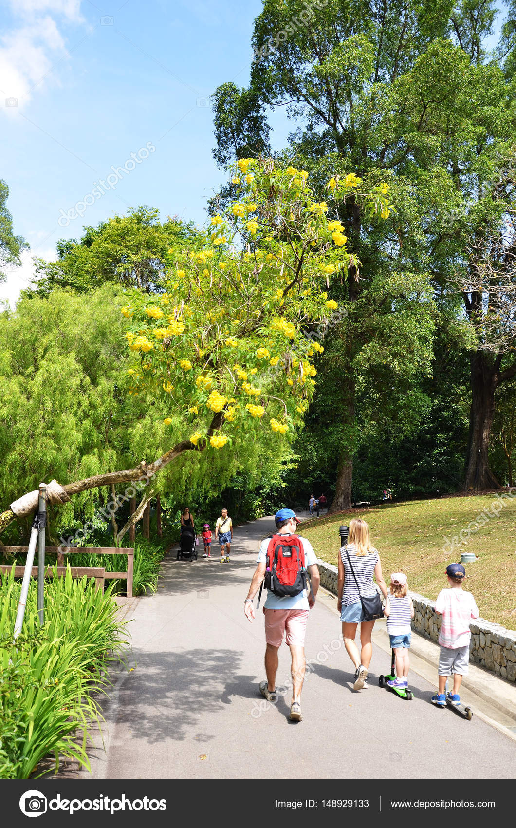 Touristen Im Botanischen Garten In Singapur Redaktionelles