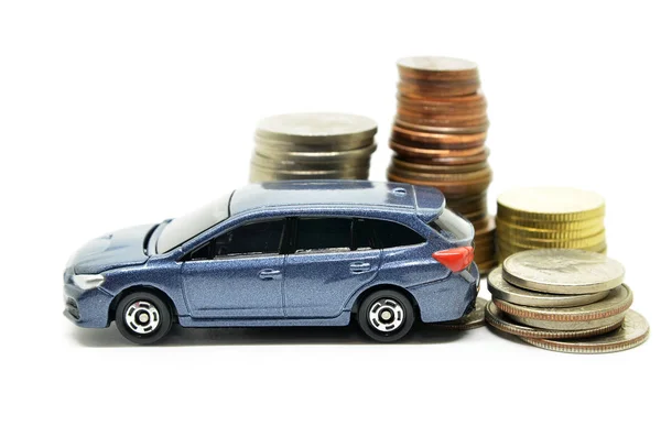 Car finance with money stack — Stock Photo, Image