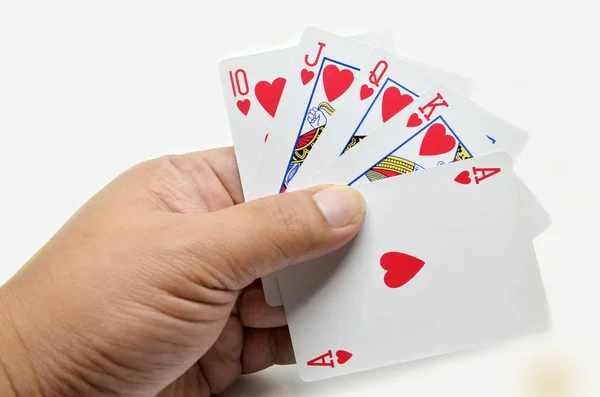 Playing cards in hand — Stock Photo, Image