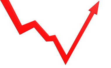 İzole sıçrama geri kırmızı ok