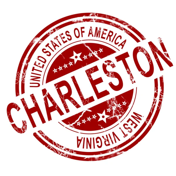 Charleston (West Virginia) stempel met witte achtergrond — Stockfoto