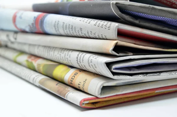 Newspapers folded and stacked — Stock Photo, Image