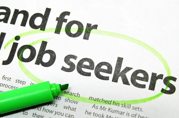 Job seeker circled by green marker — Stock Photo, Image