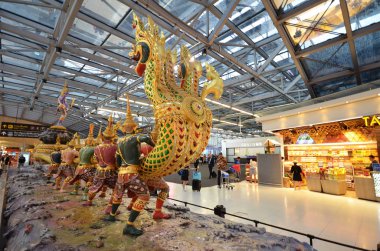 Departues alan Suvarnabhumi Havaalanı Bangkok Tayland