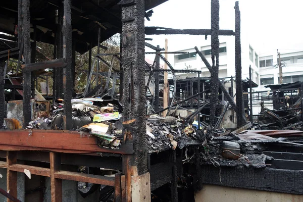 Deserted building after a fire — Stock Photo, Image