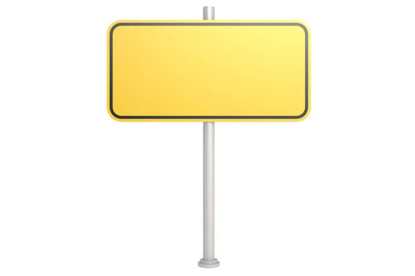 Yellow road sign with isolated — Stock Photo, Image