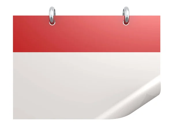 Κενό ημερολόγιο κόκκινο isolatedon λευκό — Φωτογραφία Αρχείου