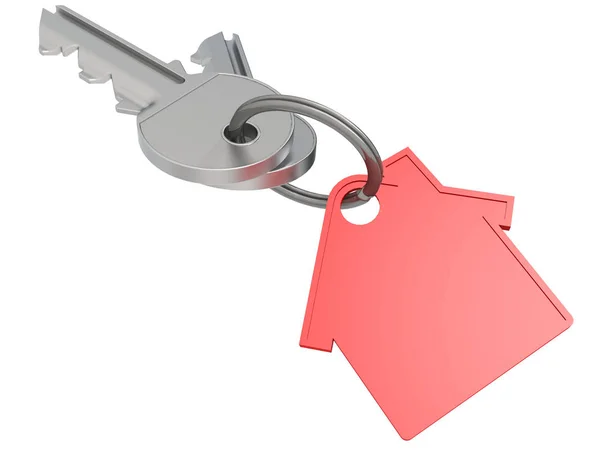 House key with red house icon — Stock Photo, Image