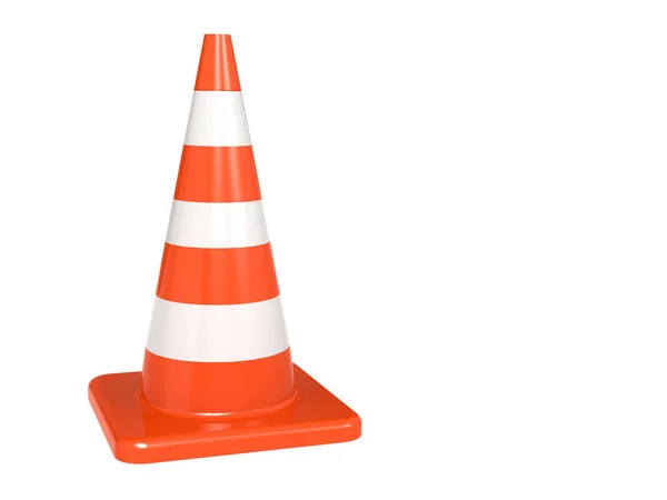 Isolated orange white traffic cone — Stock Photo, Image