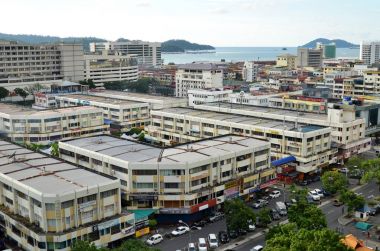 Bir Kota Kinabalu havadan görünümü