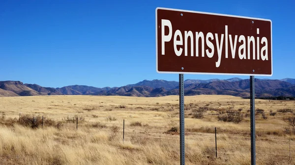 Pennsylvania kahverengi yol işareti — Stok fotoğraf