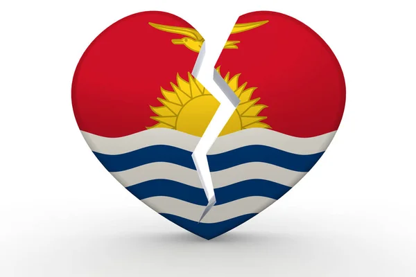 Broken white heart shape with Kiribati flag — Stock Photo, Image