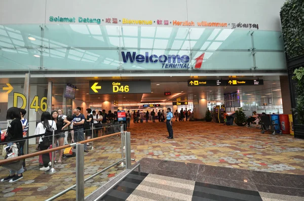 Terminal 1 no Aeroporto de Changi, Singapura — Fotografia de Stock