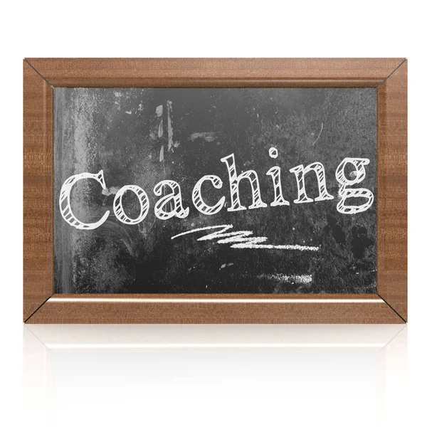 Coaching text written on blackboard — Stock Photo, Image