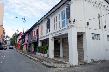 Johor Bahru Malezya yerel tipik sokak görünümü
