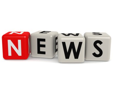 Küp üzerinde beyaz izole haber haber