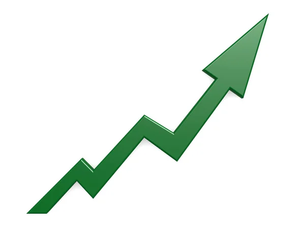 Green arrow graph growth up — Stock Photo, Image