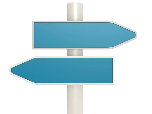 Niebieski znak drogowy dwa kierunku — Zdjęcie stockowe