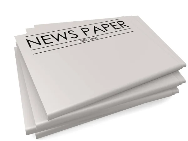 Σωρός από κενό εφημερίδες που απομονώνονται σε λευκό φόντο — Φωτογραφία Αρχείου