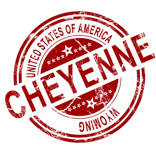 Cheyenne Wyoming razítko s bílým pozadím — Stock fotografie