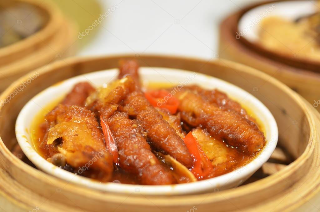 Steamed chicken feet dim sum