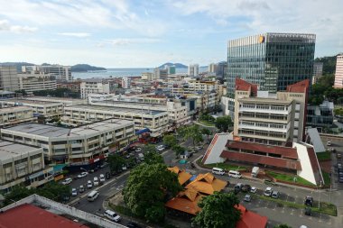Bir Kota Kinabalu havadan görünümü
