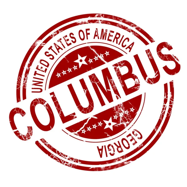 Columbus stempel z białym tłem — Zdjęcie stockowe