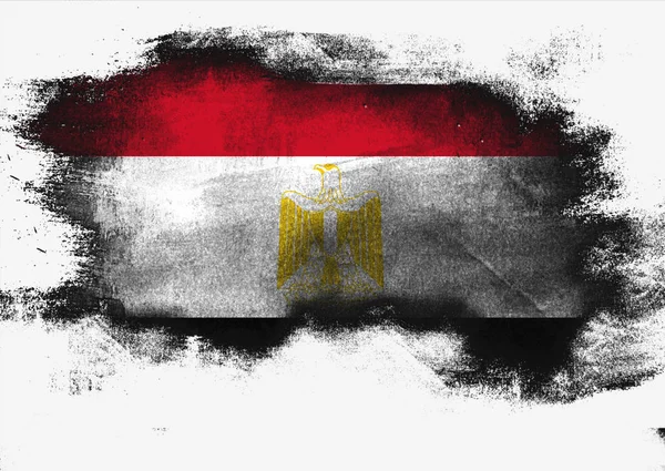 Ägyptische Flagge mit Pinsel bemalt — Stockfoto