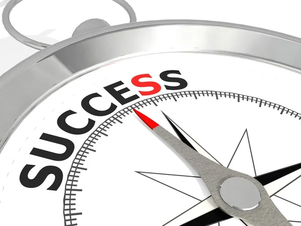 Success word on metallic compass — Stock Photo, Image