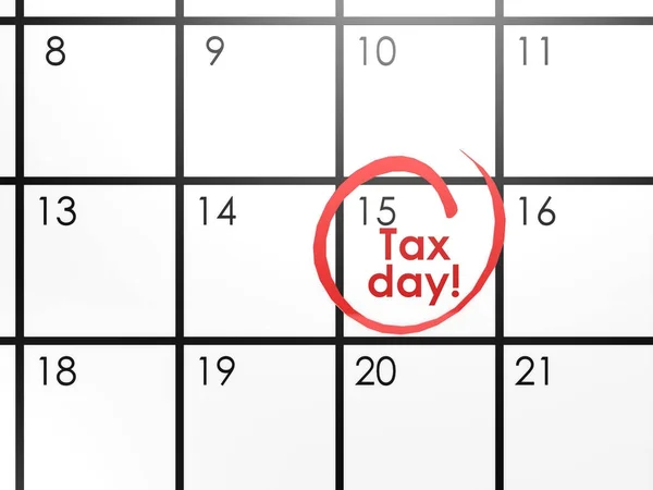 Dag van de belasting op witte agenda — Stockfoto