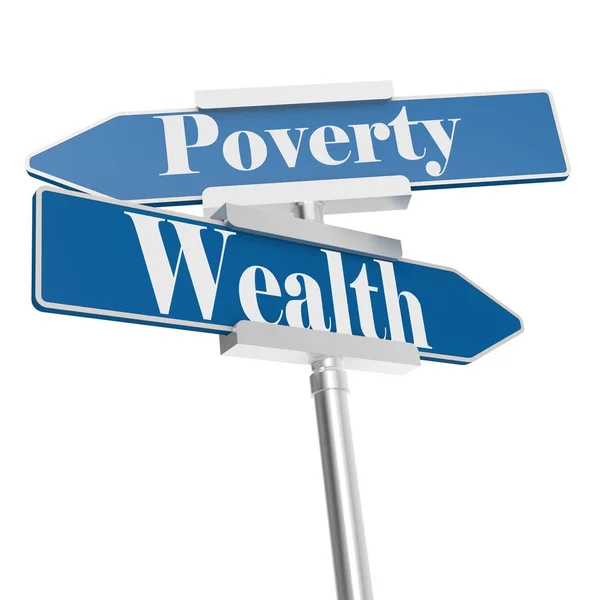 Wealth or Poverty signs — Stock Photo, Image