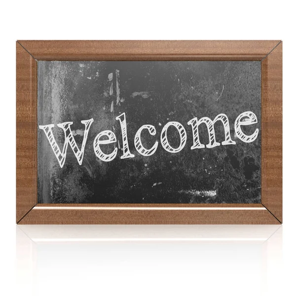 Welcome written on blackboard — Stock Photo, Image