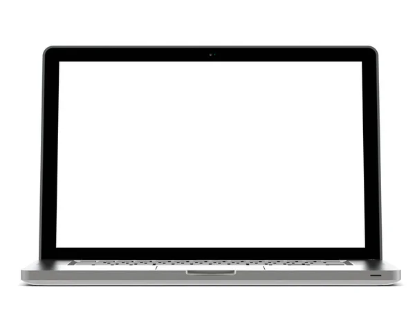 Front View of laptop with White Monitor — Stock Photo, Image