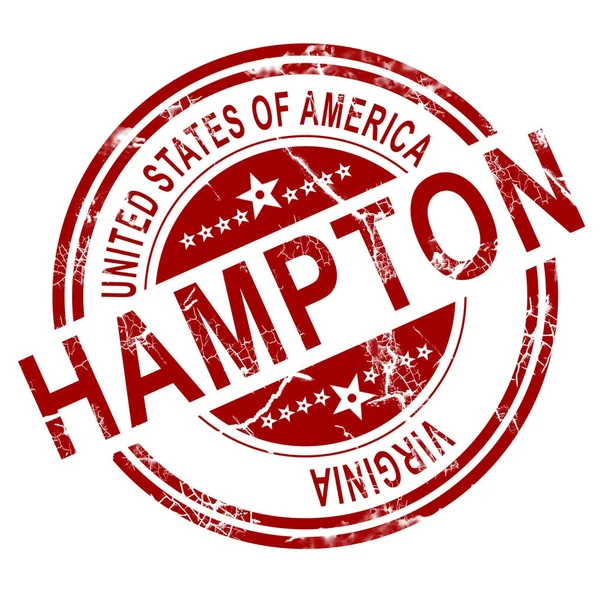 Hampton, Virginie razítko s bílým pozadím — Stock fotografie