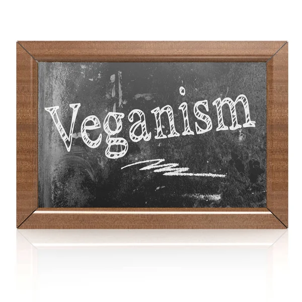 Texto vegano escrito em quadro negro — Fotografia de Stock